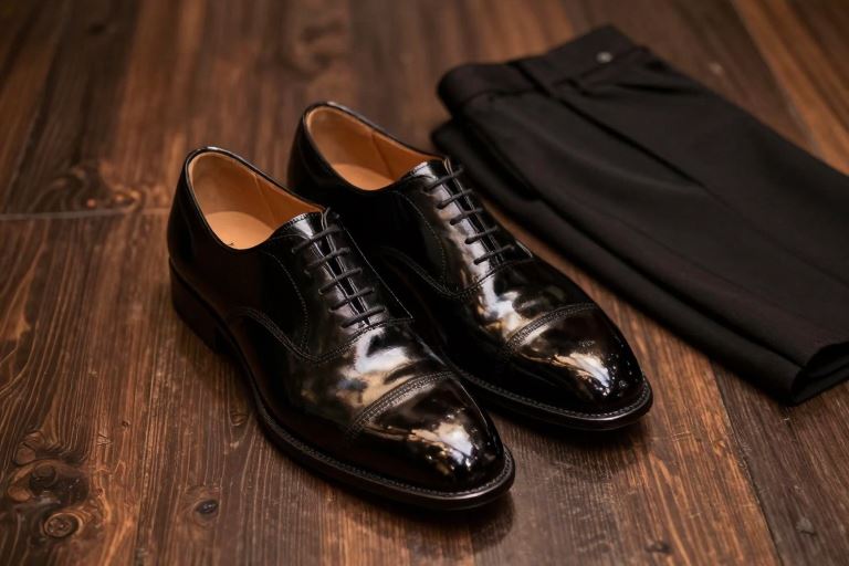 a pair of men's leather formal shoes